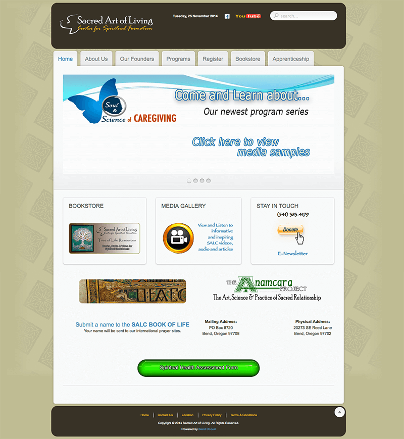 Sacred Art of Living Web Design